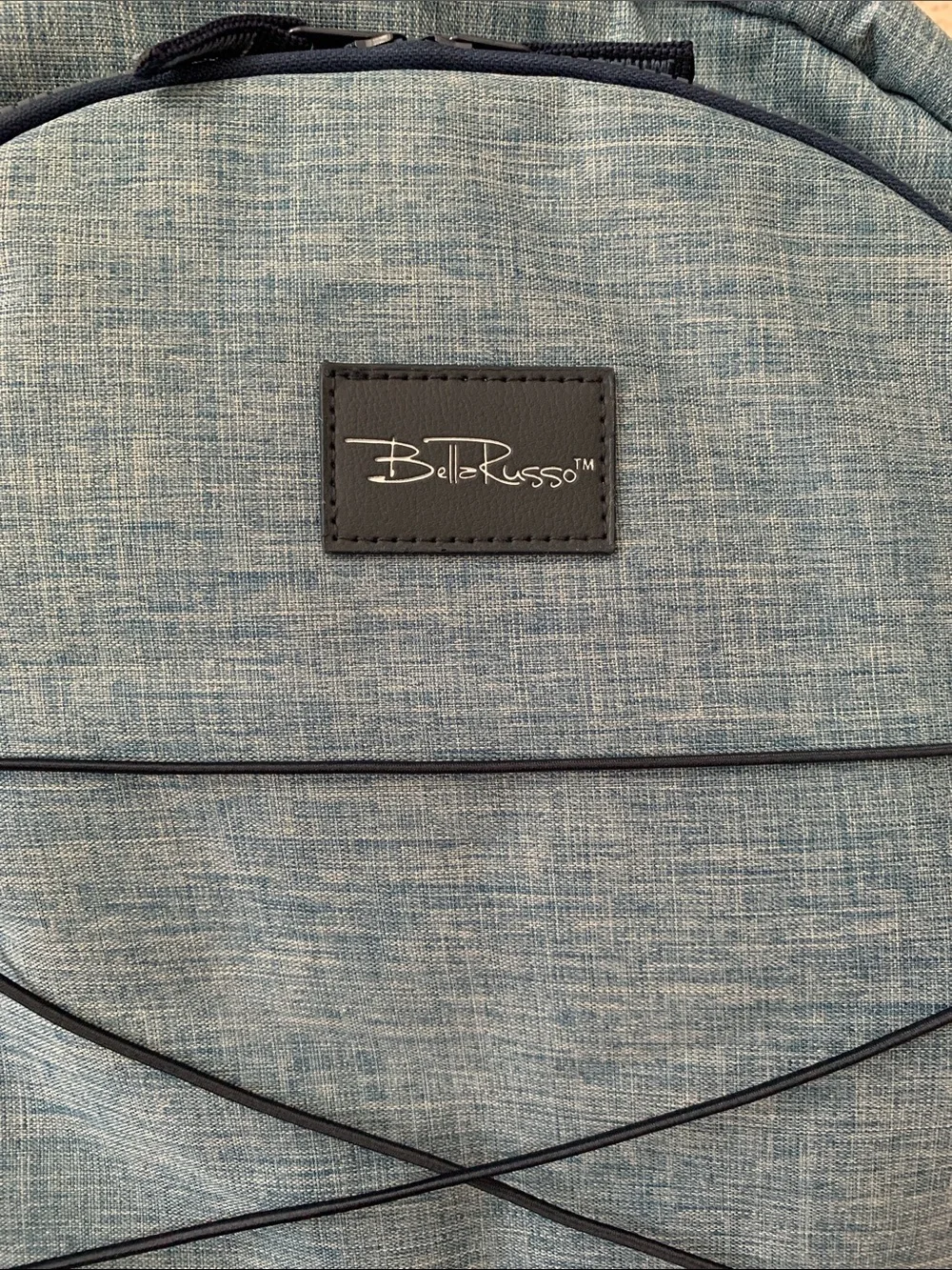 BellaRusso 18.75” Blue Backpack with Navy Blue Base